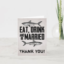お飲み物と結婚しよう ヴィンテージ サメ 結婚式 サンキューカード
