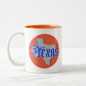 お飲み物の一つお気に入りのテキサス州スタイル。 ツートーンマグカップ (左)