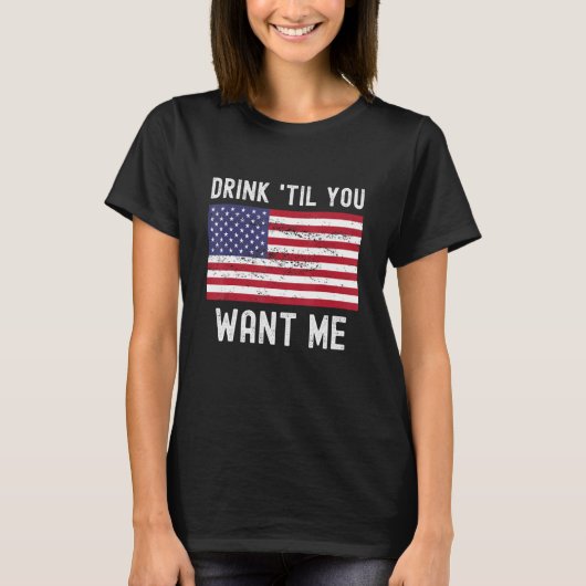 お飲み物まで私に一致するカップルAmerican Fl Tシャツ (正面)