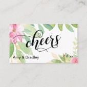 お飲み物買台本花飲み物チケット エンクロージャーカード (裏面)