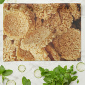 お餅を膨らませた~アジアのお菓子デザート食べ物 キッチンタオル (折り畳み)