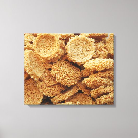 お餅を膨らませた~アジアのお菓子デザート食べ物 キャンバスプリント (正面)