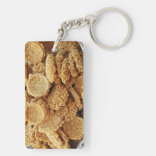 お餅を膨らませた～アジアのお菓子デザート食べ物 キーホルダー (裏面)