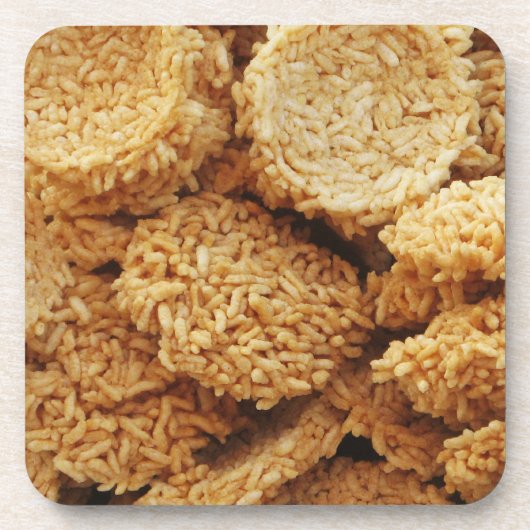 お餅を膨らませた~アジアのお菓子デザート食べ物 コースター (正面)