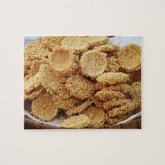 お餅を膨らませた~アジアのお菓子デザート食べ物 ジグソーパズル (横)