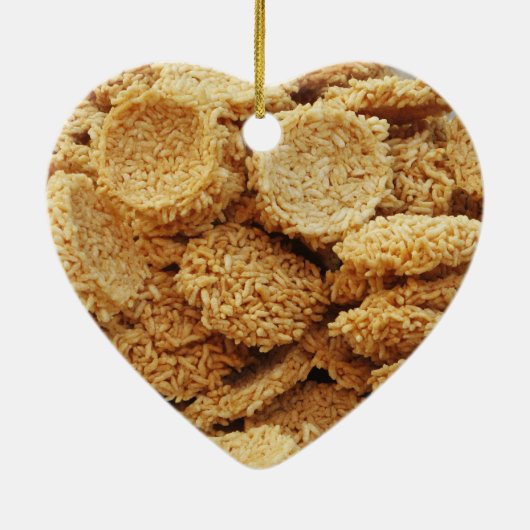 お餅を膨らませた～アジアのお菓子デザート食べ物 セラミックオーナメント (裏面)