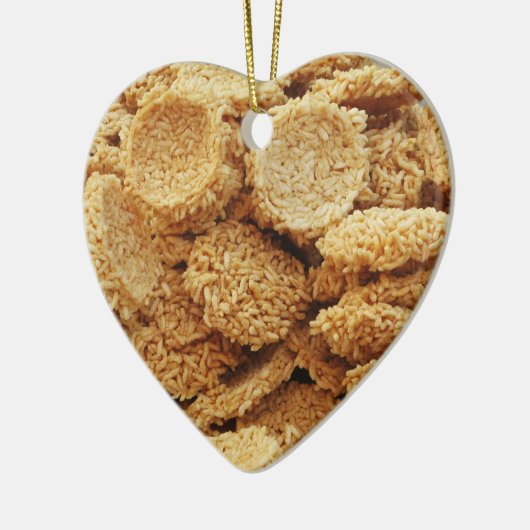 お餅を膨らませた～アジアのお菓子デザート食べ物 セラミックオーナメント (左)