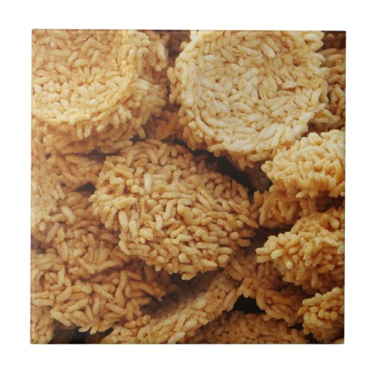 お餅を膨らませた～アジアのお菓子デザート食べ物 タイル (正面)