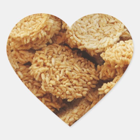 お餅を膨らませた～アジアのお菓子デザート食べ物 ハートシール (正面)