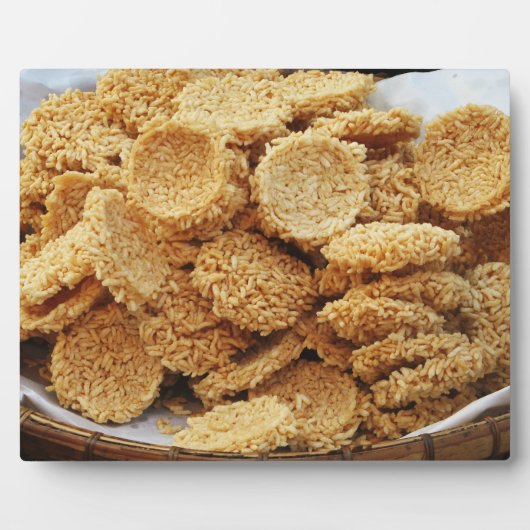 お餅を膨らませた～アジアのお菓子デザート食べ物 フォトプラーク (正面)