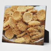 お餅を膨らませた～アジアのお菓子デザート食べ物 フォトプラーク (側面)