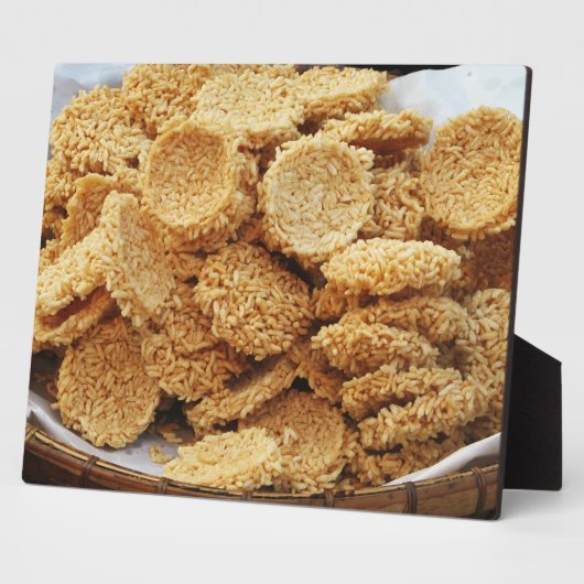 お餅を膨らませた~アジアのお菓子デザート食べ物 フォトプラーク (側面)