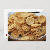 お餅を膨らませた～アジアのお菓子デザート食べ物 ポストカード (正面/裏面)
