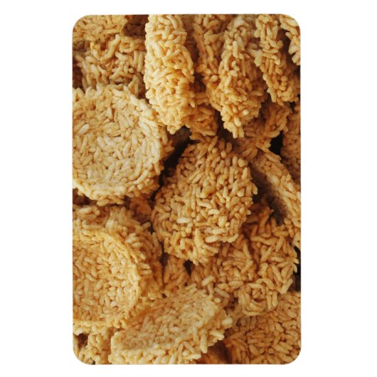 お餅を膨らませた～アジアのお菓子デザート食べ物 マグネット (縦)
