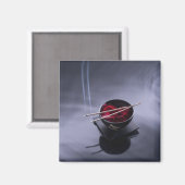 お香を丼の上に焚く花びら マグネット (正面/裏面)