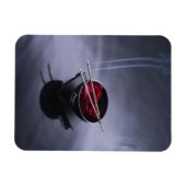 お香を丼の上に焚く花びら マグネット (横)