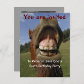 お馬さんとロバの誕生日パーティー招待状 招待状 (正面/裏面)