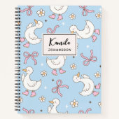 お馬鹿さんなピンクの蝶結びの小悪魔カスタムスクリプト名 ノートブック (正面)