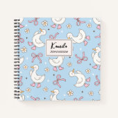 お馬鹿さんなピンクの蝶結びの小悪魔カスタムスクリプト名 ノートブック (正面)