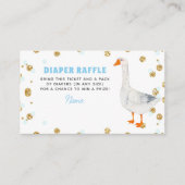 お馬鹿さんな水色の水彩画のワンピースの赤ちゃんのお祝いの場でのおむつ エンクロージャーカード (正面)