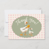 お馬鹿なあひるのチェック柄感謝ノート 招待状 (正面)