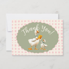 お馬鹿なあひるのチェック柄感謝ノート 招待状