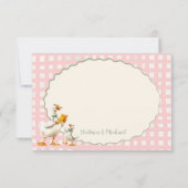 お馬鹿なあひるのチェック柄感謝ノート 招待状 (裏面)