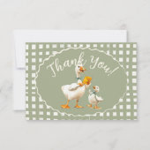 お馬鹿なあひるのチェック柄感謝ノート 招待状 (正面)