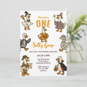 お馬鹿なガチョウのハロウィン　ファーストバースデー 招待状 (スタンド正面)