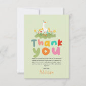 お馬鹿なガチョウの子供たち 1歳の誕生日 サンキューカード (正面)