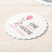 お馬鹿なガチョウの誕生日, 女の子1歳の誕生日 ピンク ペーパーコースター (アングル)