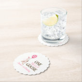 お馬鹿なガチョウの誕生日, 女の子1歳の誕生日 ピンク ペーパーコースター (インサイチュ)