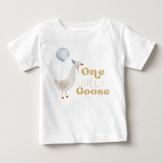 お馬鹿なガチョウの1歳の誕生日 ベビーTシャツ (正面)