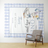 お馬鹿なキレイな青い誕生日写真撮影用背景 タペストリー (インサイチュ(横))