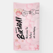 お馬鹿なゴーグル 一歳の誕生日おめでとう 横断幕 (縦)