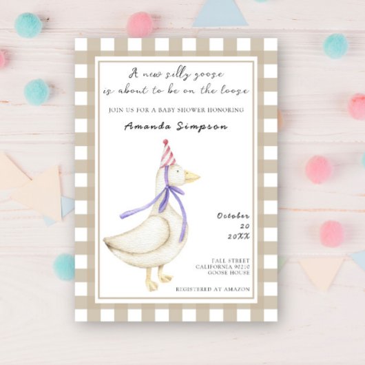 お馬鹿なゴーセのベイビーシャワー 招待状
