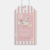 お馬鹿なダックのデイジーちゃん1歳誕生日パーティー ギフトタグ (正面)