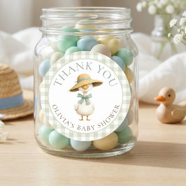 お馬鹿なヤギのサテンギンガム出産祝い ラウンドシール