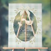 お馬鹿な一羽のサギ ギンガム 誕生日 お迎え アクリルサイン (ニュートラル)