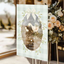 お馬鹿な一羽のサギ ギンガム 誕生日 お迎え アクリルサイン