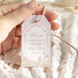 お馬鹿な花の少女のベビーシャワー感謝祭 ギフトタグ