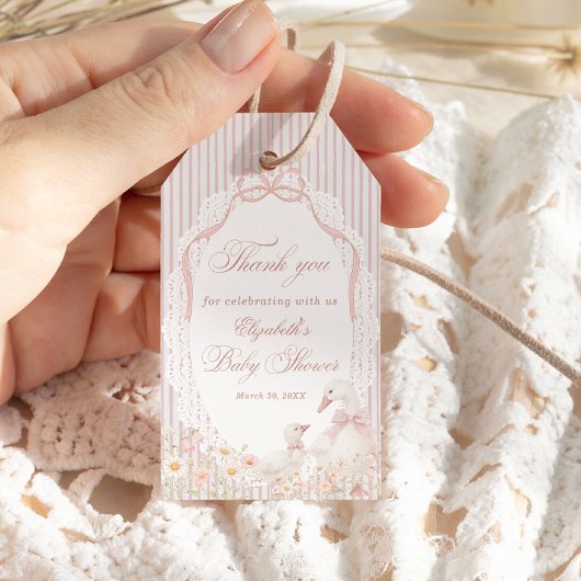 お馬鹿な花の少女のベビーシャワー感謝祭 ギフトタグ