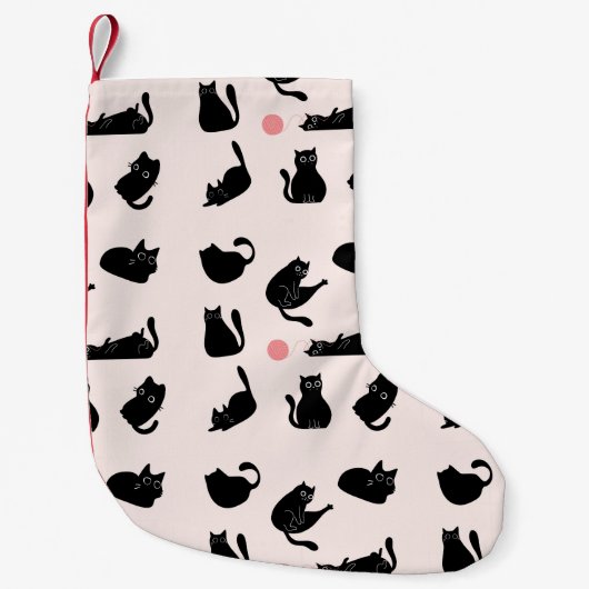 お馬鹿な黒猫 スモールクリスマスストッキング (正面)