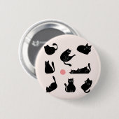 お馬鹿な黒猫 缶バッジ (正面&裏面)