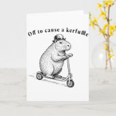 お騒ぎを起こしに行く、面白いクマの仲間 スクーター カード (黄色い花)