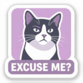 お高くとまった「失礼じゃない?」タキシード猫 シール (正面)