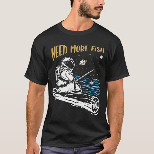 お魚が欲しい宇宙飛行士ジョーク Tシャツ (正面)