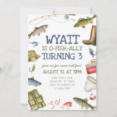 お魚さんと一緒にお祝い！ 誕生日パーティーのご招待 招待状 (正面)