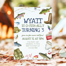 お魚さんと一緒にお祝い！ 誕生日パーティーのご招待 招待状