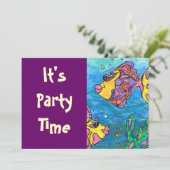 お魚さんパーティーの招待状 一匹と二匹 招待状 (スタンド正面)